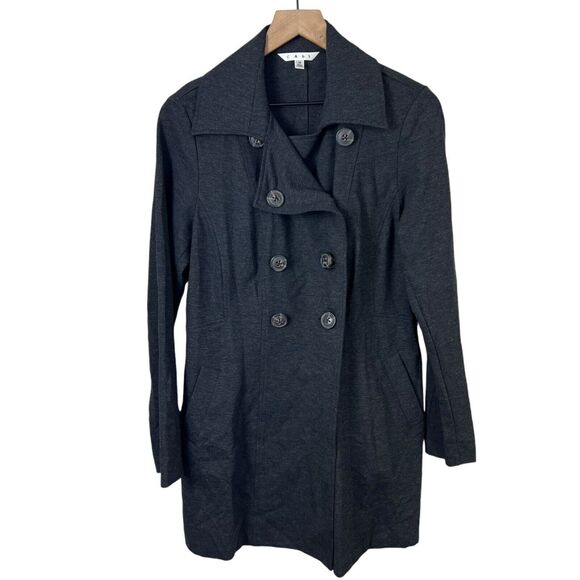 Cabi Womens Gray Double Breasted‎ Collared Light Weight Knit Jacket Medium - Picture 1 of 4